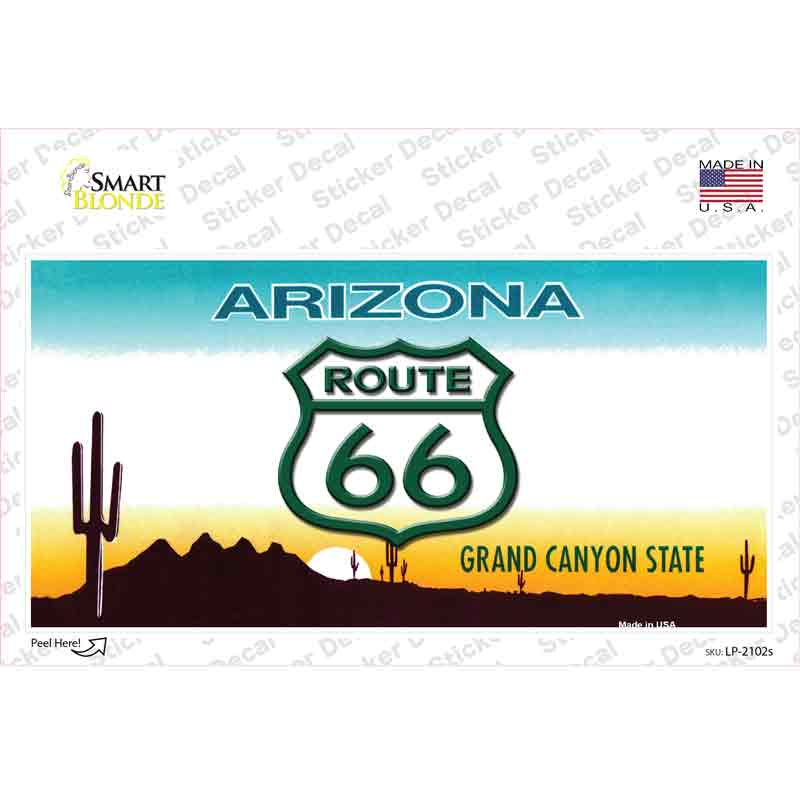 LP-2102s-M Route 66 Shield Arizona Novelty Sticker Decal - Medium