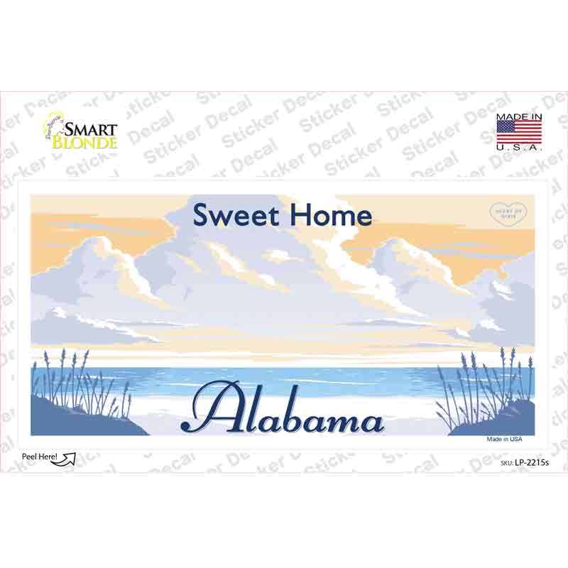 LP-2215s-M Alabama State Blank Novelty Sticker Decal - Medium