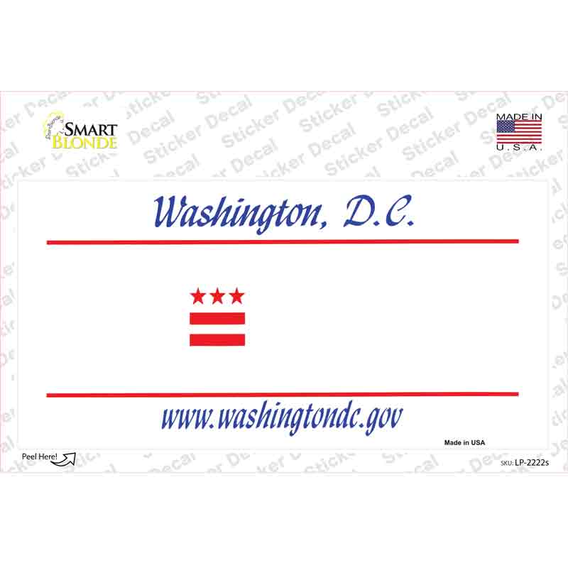 LP-2222s-M Washington DC State Blank Novelty Sticker Decal - Medium