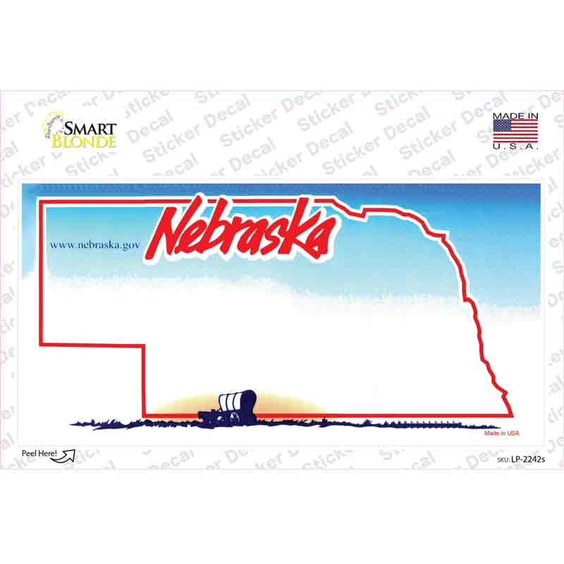 LP-2242s-M Nebraska State Blank Novelty Sticker Decal - Medium