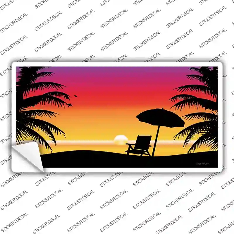 LP-2340s-S Sunset Beach Novelty Sticker Decal - Small
