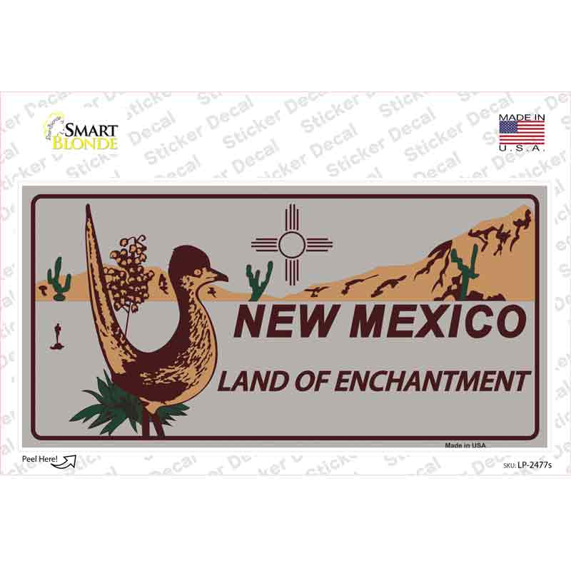 LP-2477s-M Roadrunner Gray   Mexico Novelty Sticker Decal - Medium