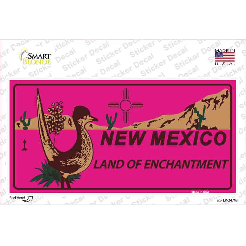 LP-2479s-M Roadrunner Pink   Mexico Novelty Sticker Decal - Medium