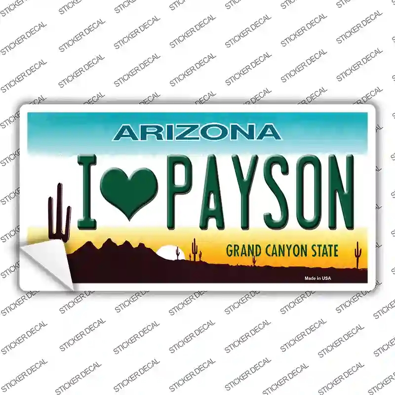 LP-2555s-S I Love Payson Arizona Novelty Sticker Decal - Small