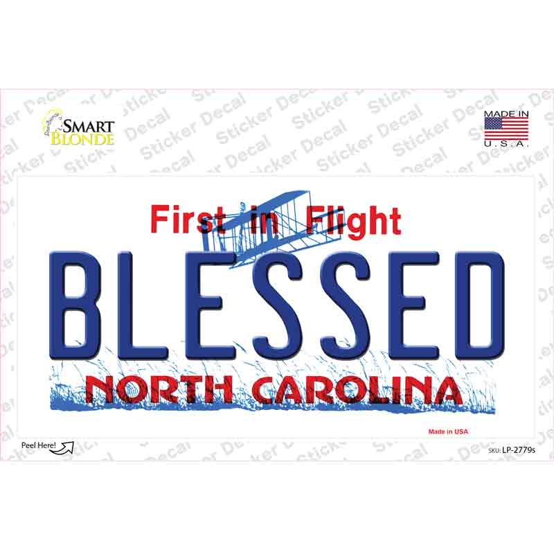 LP-2779s-M Blessed North Carolina Novelty Sticker Decal - Medium