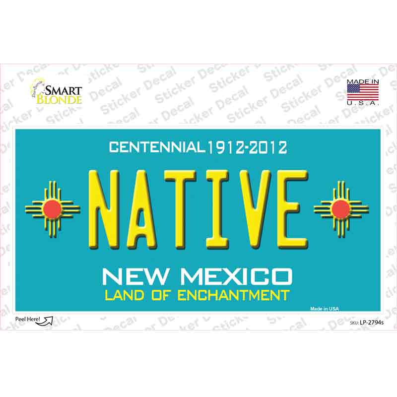 LP-2794s-M Native   Mexico Teal Novelty Sticker Decal - Medium
