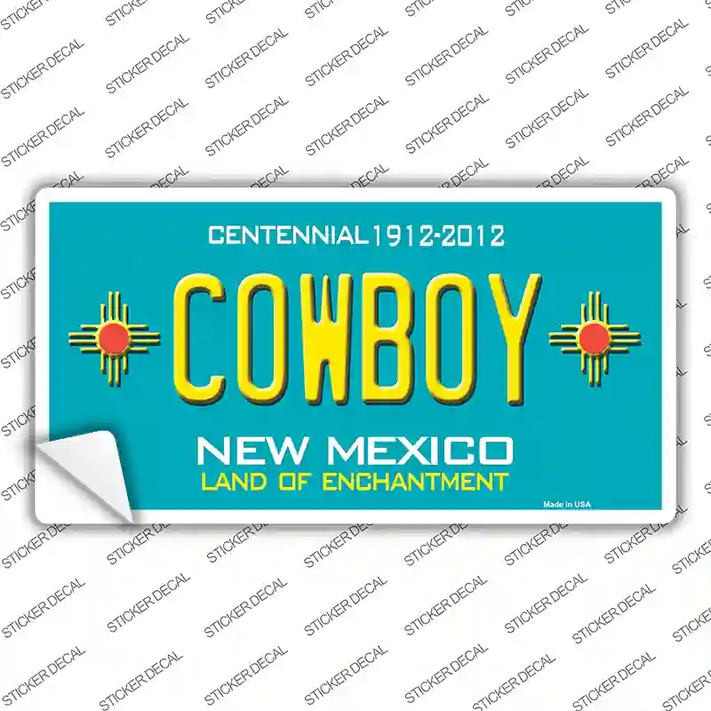 LP-2796s-S Cowboy   Mexico Teal Novelty Sticker Decal - Small