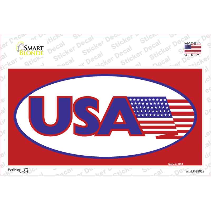 LP-2802s-M USA American Flag Vanity Novelty Sticker Decal - Medium