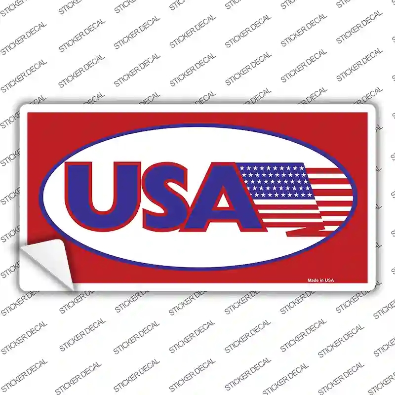 LP-2802s-S USA American Flag Vanity Novelty Sticker Decal - Small