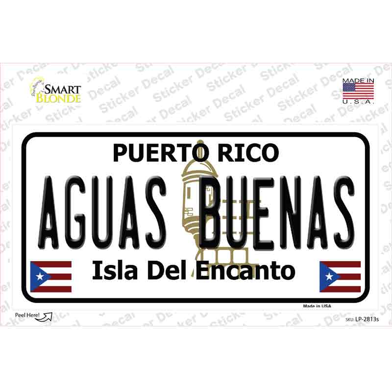 LP-2813s-M Aguas Buenas Puerto Rico Novelty Sticker Decal - Medium