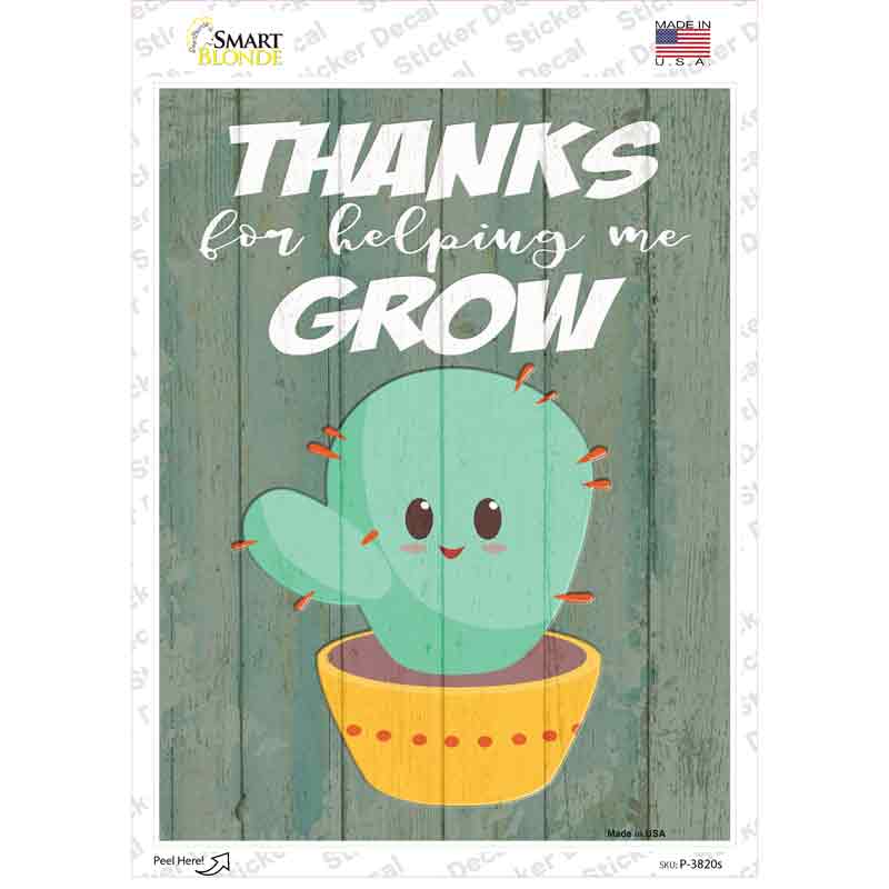 P-3820s-M Helping Grow Red Dots Cactus Novelty Rectangle Sticker Decal - Medium