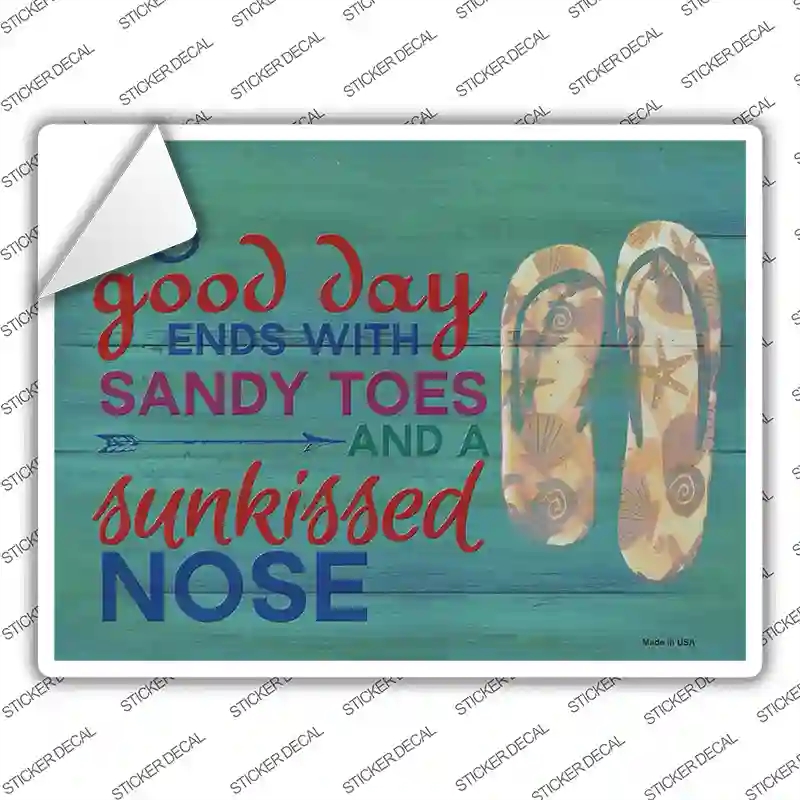P-4092s-L A Good Day Ends with Novelty Rectangle Sticker Decal - Large