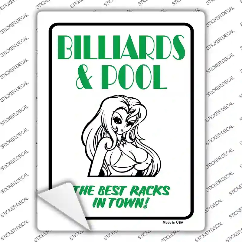 P-701s-L Billiards & Pool Novelty Rectangle Sticker Decal - Large