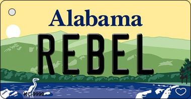 KC-9999 Rebel Alabama Background, Key Chain Metal Novelty