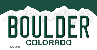 KC-9918 Boulder Colorado Background Metal Novelty, Key Chain