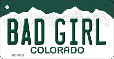 SMART BLONDE Bad Girl Colorado Metal Novelty Aluminum Key Chain KC-9934