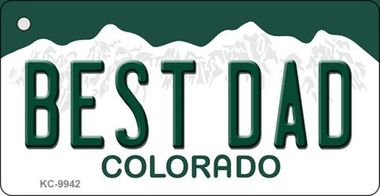 KC-9942 Best Dad Colorado Background Metal Novelty, Key Chain