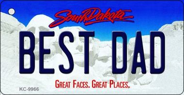 SMART BLONDE Best Dad South Dakota Metal Novelty Aluminum Key Chain KC-9966