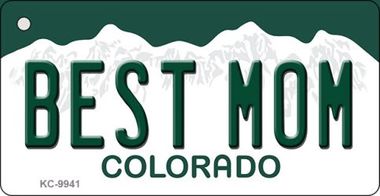 SMART BLONDE Best Mom Colorado Metal Novelty Aluminum Key Chain KC-9941