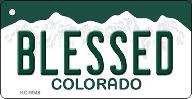 KC-9949 Blessed Colorado Background Metal Novelty, Key Chain
