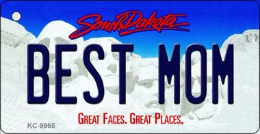 SMART BLONDE Best Mom South Dakota Metal Novelty Aluminum Key Chain KC-9965