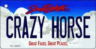SMART BLONDE Crazy Horse South Dakota Metal Novelty Aluminum Key Chain KC-9964