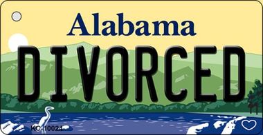 KC-10024 Divorced Alabama Background, Key Chain Metal Novelty