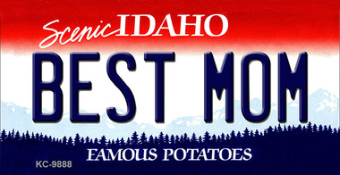 SMART BLONDE Best Mom Idaho State Metal Novelty Aluminum Key Chain KC-9888