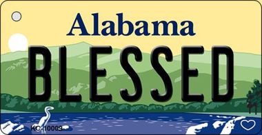 KC-10009 Blessed Alabama Background, Key Chain Metal Novelty