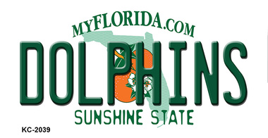 SMART BLONDE Dolphins Florida State Novelty Novelty Metal Key Chain KC-2039