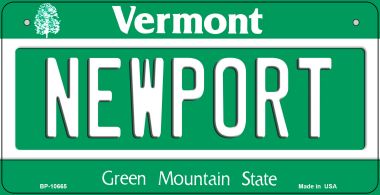 Newport Vermont Novelty Metal Bicycle Plate BP-10665