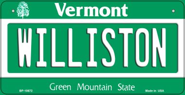 Williston Vermont Novelty Metal Bicycle Plate BP-10672