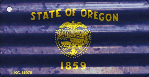KC-11978 1.5 x 3 in. Oregon Corrugated Flag Novelty Key Chain