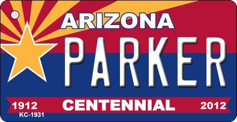 KC-1931 3.5 x 2 in. Parker Arizona Centennial State License Plate Key Chain