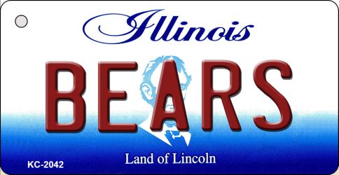 SMART BLONDE Bears Illinois State License Plate Tag Key Chain KC-2042