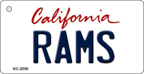 KC-2050 1.5 x 3 in. Rams California State License Plate Key Chain