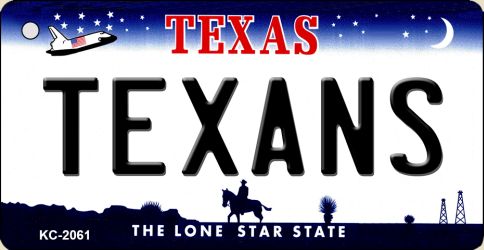 SMART BLONDE Texans Texas State License Plate Tag Key Chain KC-2061