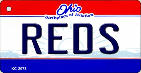 SMART BLONDE Reds Ohio State License Plate Tag Key Chain KC-2073
