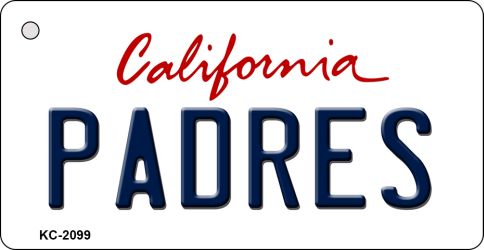 KC-2099 1.5 x 3 in. Padres California State License Plate Key Chain