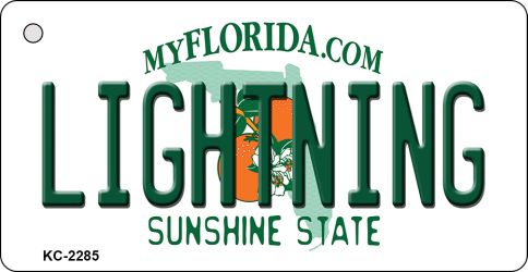 KC-2285 1.5 x 3 in. Lightning Florida State License Plate Key Chain