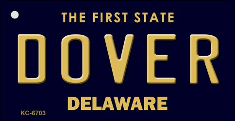 KC-6703 1.5 x 3 in. Dover Delaware State License Plate Key Chain