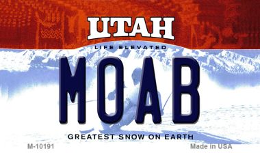 M-10191 3.5 x 2 in. Moab Utah State License Plate Magnet