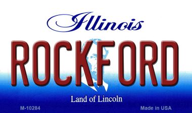 M-10284 3.5 x 2 in. Rockford Illinois State License Plate Magnet