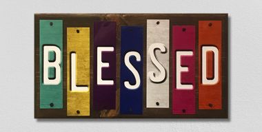 WS-125 1.5 x 6 in. Blessed Fun Strips Novelty Wood Sign