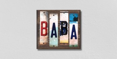 WS-211 6 x 1.5 in. Baba License Plate Strips Novelty Wood Signs