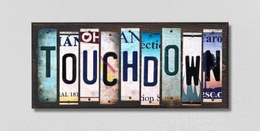 WS-221 6 x 1.5 in. Touchdown License Plate Strips Novelty Wood Signs