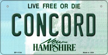 Concord New Hampshire Novelty Metal Bicycle Plate BP-11134