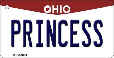KC-10091 1.5 x 3 in. Princess Ohio State License Plate Key Chain