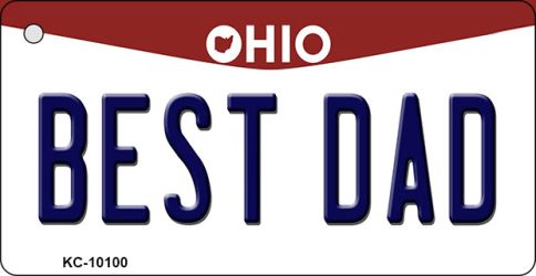 KC-10100 1.5 x 3 in. Best Dad Ohio State License Plate Key Chain