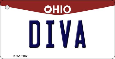 KC-10102 1.5 x 3 in. Diva Ohio State License Plate Key Chain